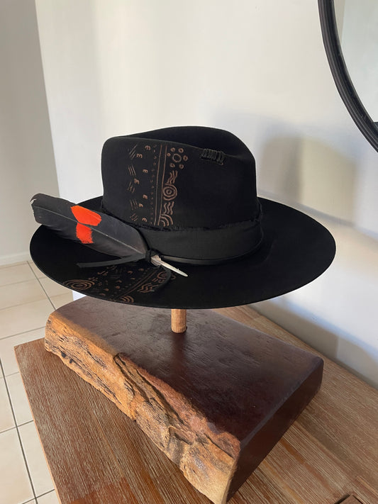 Black Fedora - One off Art Piece